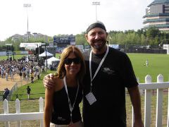 WDHA FM Radio DJ Terri Carr and I in the VIP tent at Rock the Park.