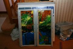 17- Inside of side panels I glued decorative plastic aquarium "paper".
